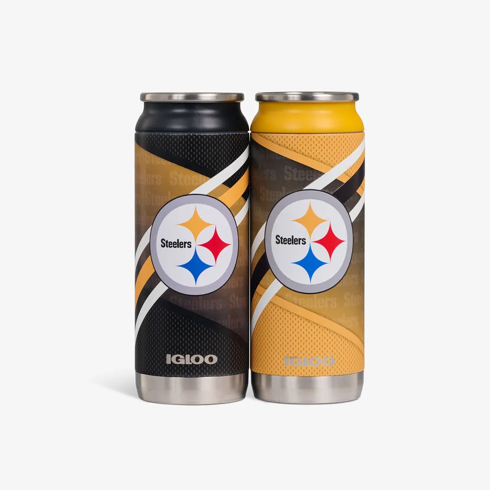 igloo-pittsburgh-steelers-home-away-16-oz-pack-de-2-canettes-isothermes-en-acier image 1