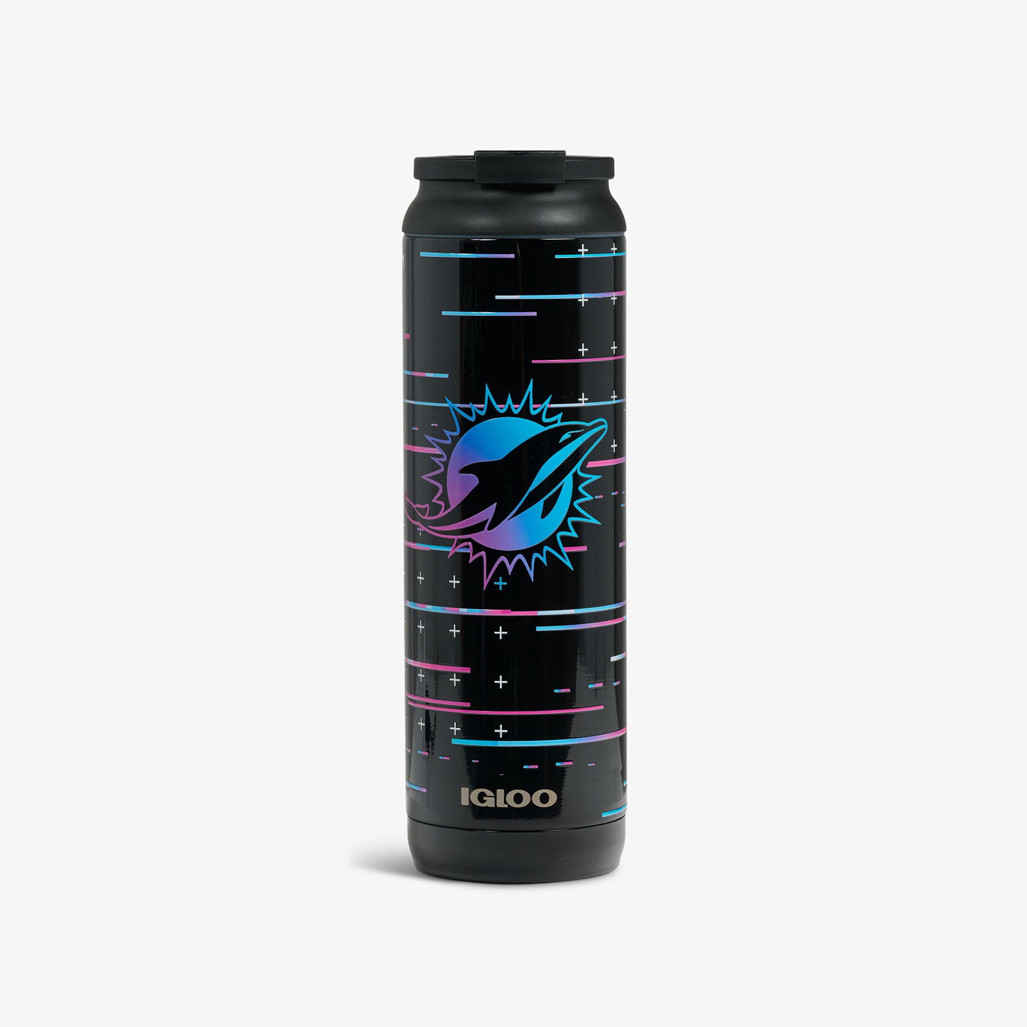 igloo-nfl-neon-miami-dolphins-flip-n-sip-20-oz-gobelet-isotherme-acier-inoxydabl image 1