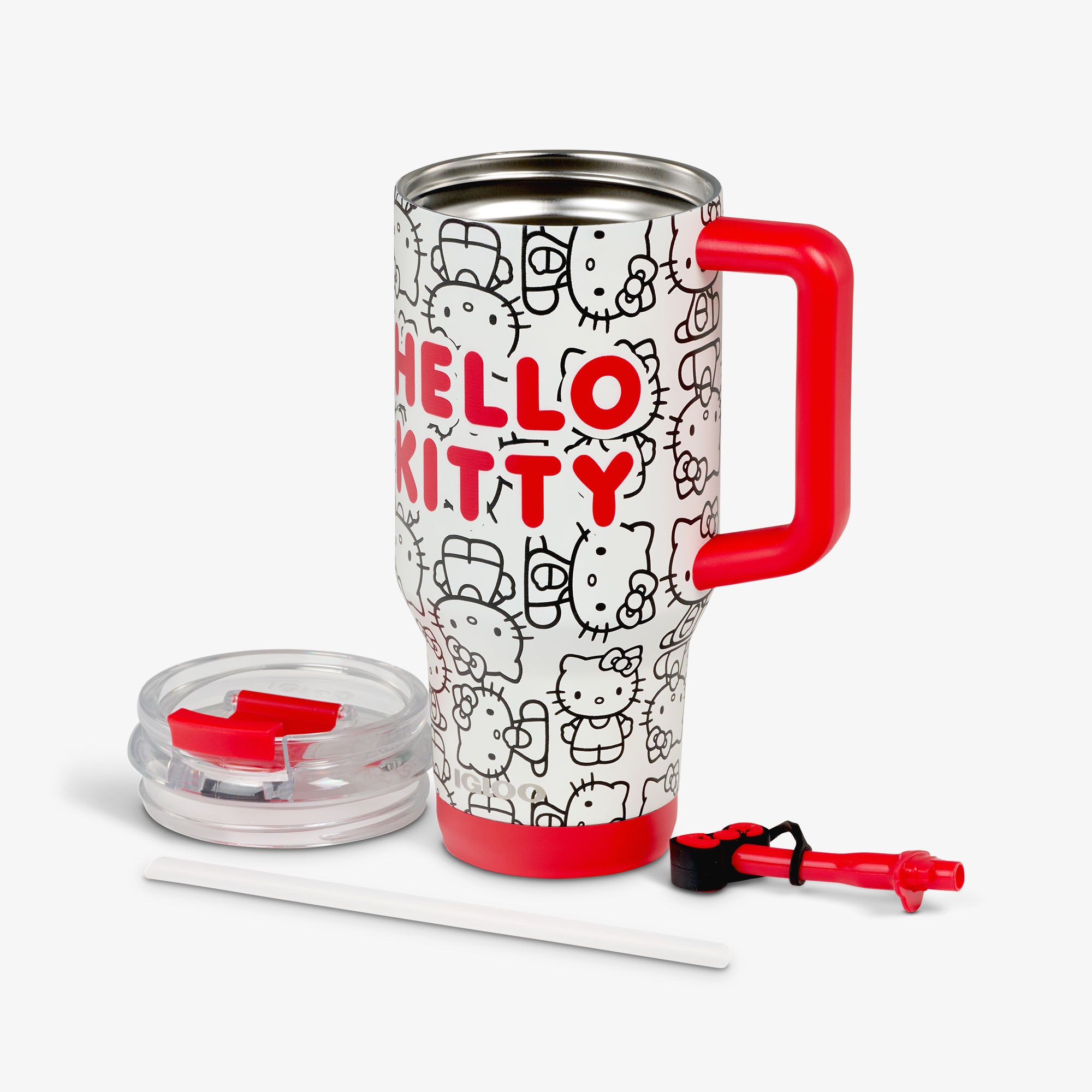igloo-hello-kitty-classic-mug-isotherme-inox-32-oz-946-ml-avec-paille-et-n-ud-ro image 4