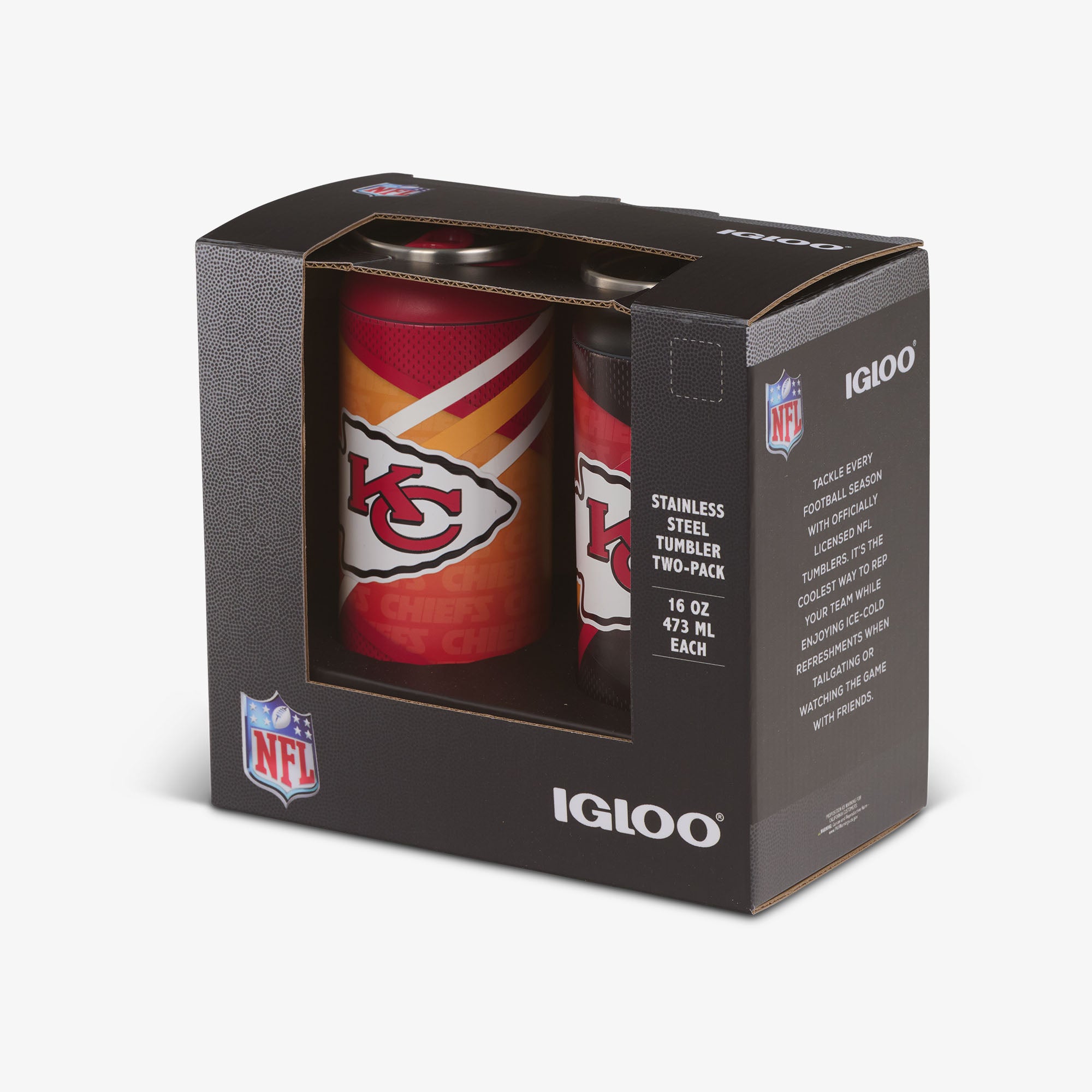 igloo-kansas-city-chiefs-home-away-gobelets-en-inox-16-oz-lot-de-2-licence-nfl image 6